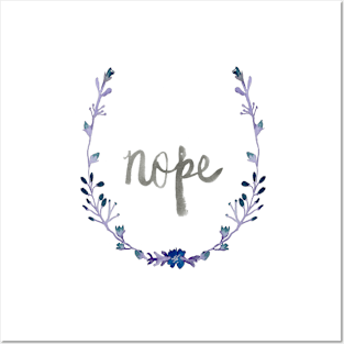 NOPE -BLUE AND PURPLE Posters and Art